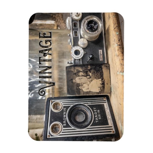 Vintage Kameras und Foto Magnet (Vertikal)