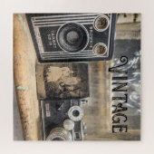 Vintage Kameras und Foto Puzzle (Horizontal)
