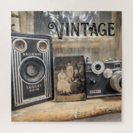 Vintage Kameras und Foto Puzzle