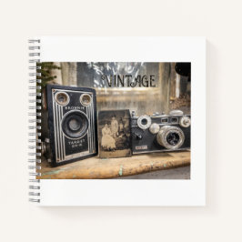 Vintage Kameras und Vintage Drucke Notizblock