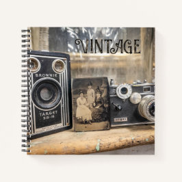 Vintage Kameras und Vintage Drucke Notizblock