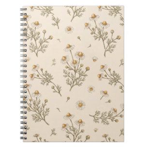 Vintage-Kamille-Blumen-Botanik-Notizbuch Notizblock