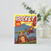 Vintage-Kampfflugzeug-Comic Postkarte (Stehend Vorderseite)