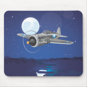 Vintage-Kampfflugzeug Mousepad