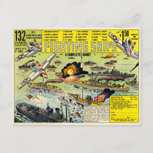 Vintage-Kampfschiffe Werbepostkarte Postkarte