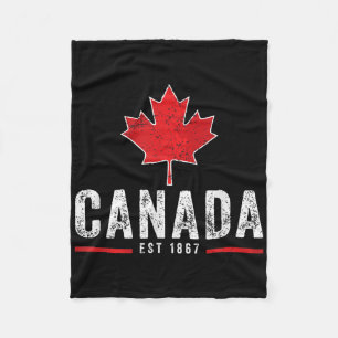Vintage Kanada Est 1867 Patriotisch Stolzer Kanadi Fleecedecke