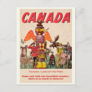 Vintage Kanada Reise Tourismus Poster Postkarte
