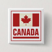 Vintage kanadische Ahornblattflagge Button (Vorderseite)