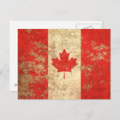 Vintage kanadische Flagge mit rauer Ära Postkarte (Vorne/Hinten)