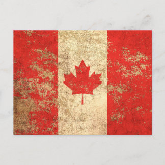 Vintage kanadische Flagge mit rauer Ära Postkarte