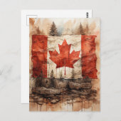 Vintage kanadische Flagge Postkarte (Vorne/Hinten)