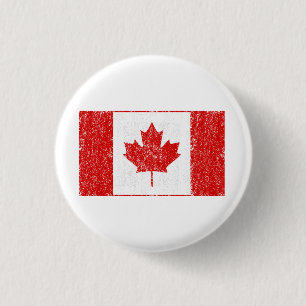 Vintage kanadische Flagge - Word-Flagge Button