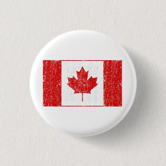 Vintage kanadische Flagge - Word-Flagge Button (Vorderseite)