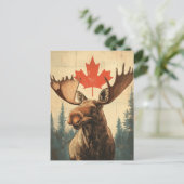 Vintage Kanadischer Elch Postkarte (Stehend Vorderseite)