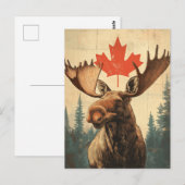 Vintage Kanadischer Elch Postkarte (Vorne/Hinten)