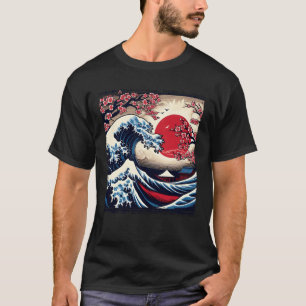 Vintage Kanagawa Japanische Die große Welle Kirsch T-Shirt
