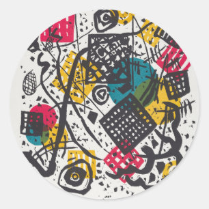 Vintage Kandinsky Kleine Welten V Bauhaus Abstrakt Runder Aufkleber