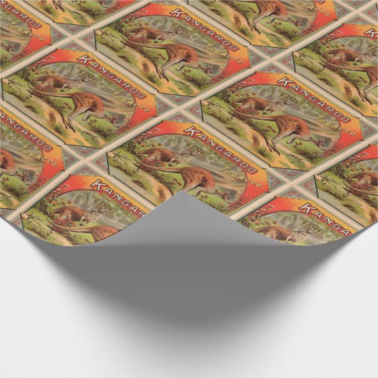 Vintage Känguruwerbung Geschenkpapier (Ecke)