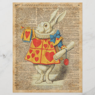 Vintage Kaninchen-Alice im Wunderland Flyer