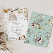 Vintage Kaninchen Elfenbeinblütendusche Einladung