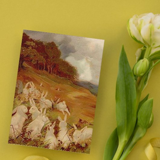 Vintage Kaninchen Feiertagskarte