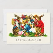 Vintage Kaninchen für den Osterbrunch Einladung (Vorderseite)