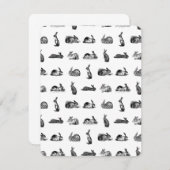 Vintage Kaninchen, klassische Bunnies CUSTOM BG FA Einladung (Vorne/Hinten)
