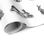 Vintage Kaninchen, klassische Bunnies CUSTOM BG FA Geschenkpapier (Rolleneckpunkt)