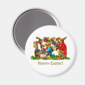 Vintage Kaninchen Ostergeschenk Magnet (Vorderseite/Rückseite)