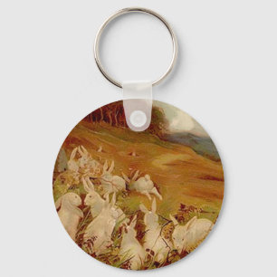 Vintage Kaninchen Schlüsselanhänger