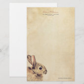 Vintage Kaninchen-Skizze-personalisiertes Briefpapier (Vorne/Hinten)