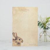 Vintage Kaninchen-Skizze-personalisiertes Briefpapier (Stehend Vorderseite)