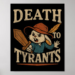 Vintage-Kaninchen Tod den Tyrannen Retro 90er Poster