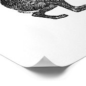 Vintage Kaninchendarstellung Poster (Ecke)