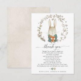 Vintage Kaninchendusche Danke Karte