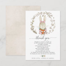 Vintage Kaninchendusche Danke Karte