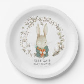 Vintage Kaninchendusche Pappteller (Vorderseite)