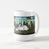 Vintage Kaninchenfamilie Kaffeetasse (VorderseiteRechts)