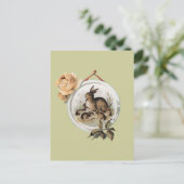 Vintage Kaninchenfamilie Postkarte (Stehend Vorderseite)