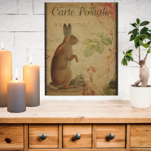 Vintage Kaninchenvervielfältigung Postkarte