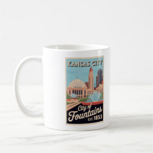 Vintage Kansas City Missouri Retro-Reiseillustrati Kaffeetasse