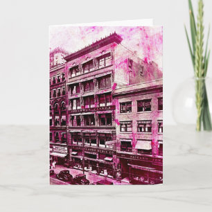 Vintage Kansas City Pink Grunge Karte