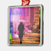 Vintage Kansas City Silbernes Ornament (Links)