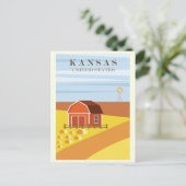 Vintage Kansas Farm Travel Postkarte (Stehend Vorderseite)