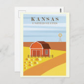 Vintage Kansas Farm Travel Postkarte (Vorne/Hinten)