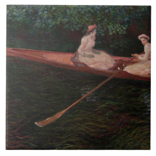 Vintage Kanu auf der Epte Claude Monet Fliese