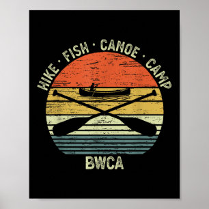 Vintage Kanufahren Bwca Outdoor Wandern Fischen Ka Poster