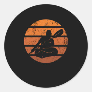Vintage Kanuruderer Retro-Kajak-Paddelsport Runder Aufkleber