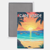 Vintage Kap-Verde-Reise Magnet (Vorderseite/Rückseite)