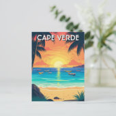 Vintage Kap-Verde-Reise Postkarte (Stehend Vorderseite)